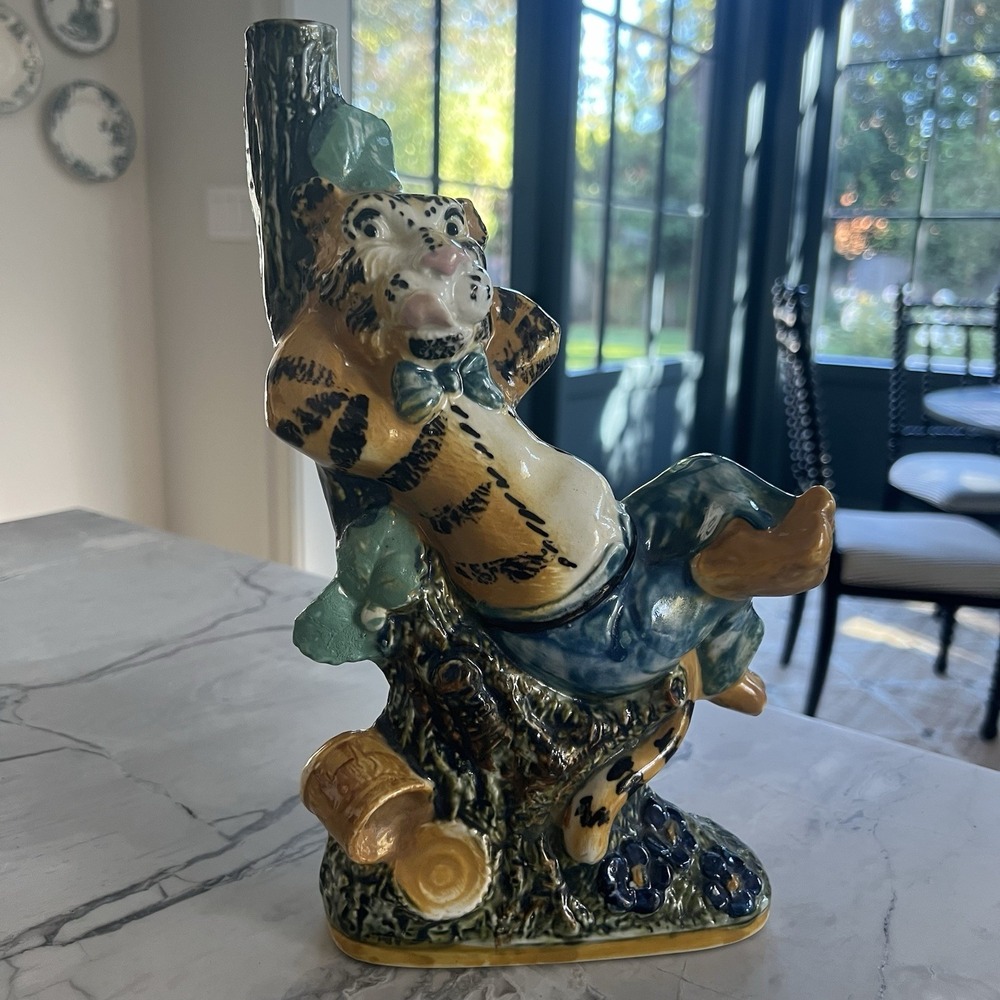 1960s Tiger Majolica Decanter Made‎ In  Italy